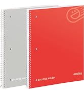College Ruled Notebook, 1 Subject Notebook College Ruled, Hardcover Spiral Bound Notebooks for Sc...