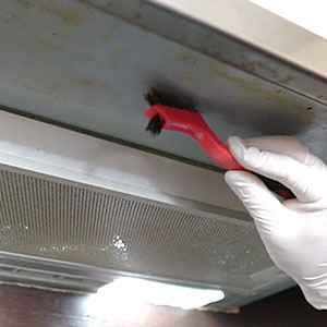 Nylon brush is being used to clean senstive equipment