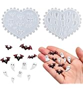2Pcs Mini Ghost Bat Resin Silicone Molds Cute Tiny Things Animals Epoxy Casting Molds for DIY Mic...