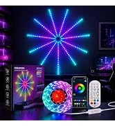 MORIACC Smart Firework LED Lights, USB Powered Room Decor with Realistic Blooming Visuals, Color ...