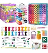 Zefy 400 Pcs Weaving Loom Kit Toys, 17 Colors Loom Loops with 11 PCs Wooden Rings, Rainbow Loops ...