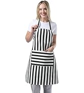 TOSHEX Kitchen Apron Waterdrop Resistant Cotton Apron with adjustable Aprons for Women with Pocke...