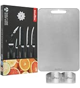 Titanium Cutting Board, Kitchen Knives, 9 Pcs Set, Chopping Board for Kitchen, Knife Sets, Chef, ...
