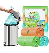 XIQIYY 1.2 Gallon Small Trash Bags, 5L Clear Bag Trash Can Colorful Garbage Bags,60 Count for Bed...
