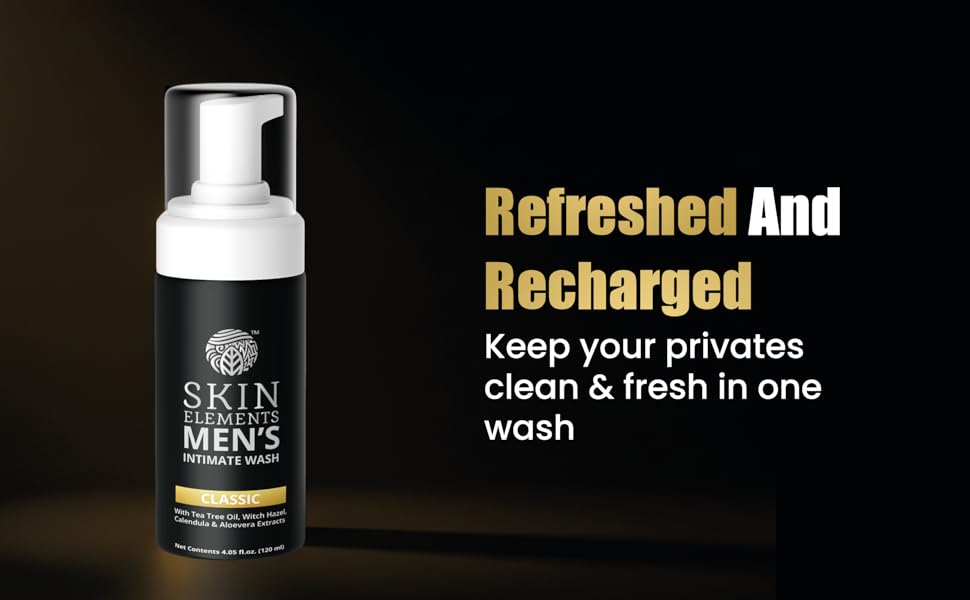 Text reads "Refreshed And Recharged", "Skin Toner", "Clean & Fresh in one application", "SKIN CARE". White pump spray bottle displayed against dark background with product messaging.