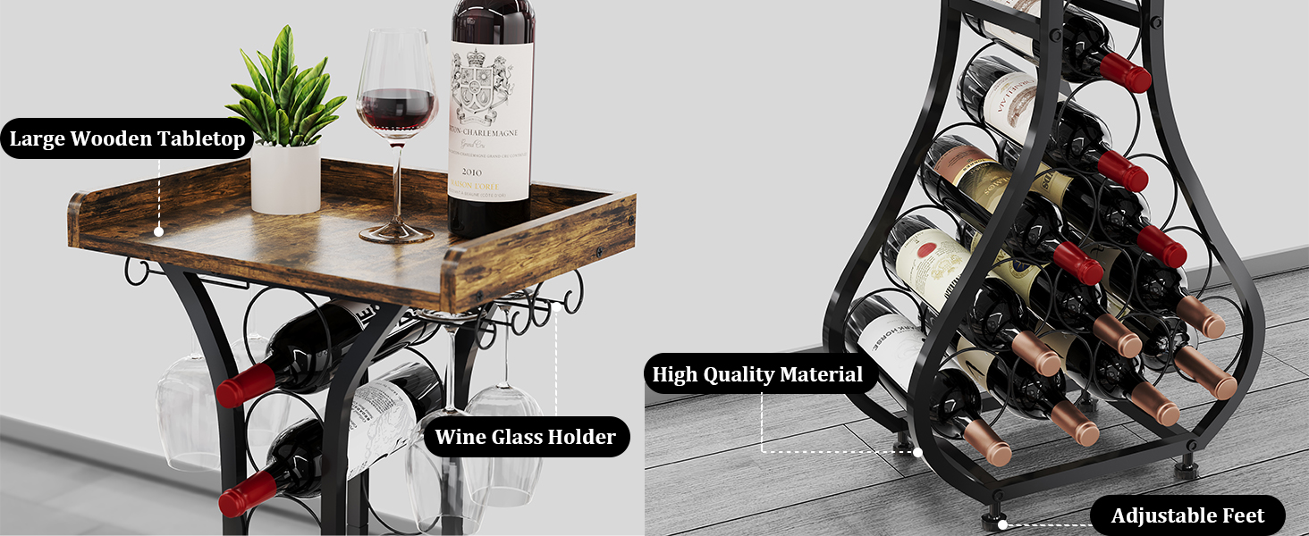 freestanding floor bar wine rack
