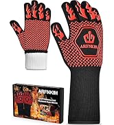 ARFNKIM BBQ Oven Gloves 1472? Heat Resistant Oven Mitts Silicone Non-Slip Cooking Gloves for Barb...