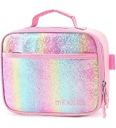 mibasies Kids Lunch Box for Girls Toddler, Insulated and Reusable Lunch Bag for School, Pink Blue...
