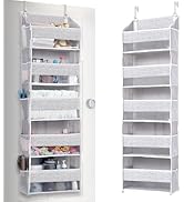 ULG 1 Pack Over Door Organizer with 5 Large Pockets 10 Mesh Side Pockets, Upgraded Linen Texture ...