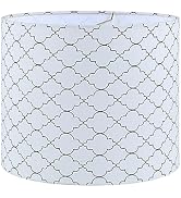 Aspen Creative 31614 Transitional Drum Shape Spider Construction Lamp Shade in Off White & Black,...