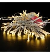 Lomotech Battery Operated Christmas Lights - 2 Pack Total 16ft 50LEDs Battery String Lights with ...