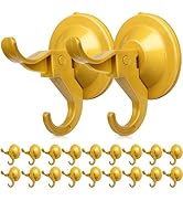 Antimbee 20-Pack Suction Cup Hooks, Load Up to 11lbs Reusable Yellow Shower Glass Hanger and Hold...