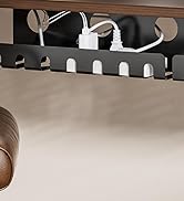 Delamu 2 Pack Metal Under Desk Cable Management Tray, U Channel Cord Organizer Box, Office Under ...