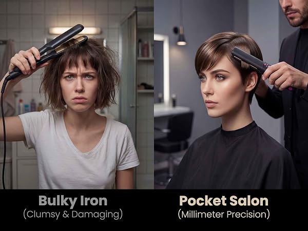 Small Titanium Flat Iron for Short Hair