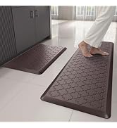 StepAura Kitchen Mats for Floor 2 Piece - Anti Fatigue Mats for Kitchen Floor - Non Slip Cushione...