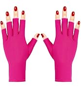 Pimoys Gel Manicure Gloves Anti UV Gloves for Nail Lamp Dryer, UV Shield Gloves Fingerless Stretc...