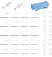 DICOSMETIC 60Pcs 925 Sterling Silver Plated Earrings Posts Flat Pad Earring Studs 4mm Silver Earr...