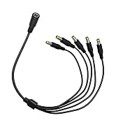 DC Power Splitter Cable 5.5x2.5mm 3-Pack, 1 to 5 Way 18AWG 12V/24V 10A High Current Compatible wi...
