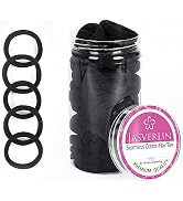 JASVERLIN 100 pcs Hair Ties Black Ponytail Holders, Soft Elastics Small No Damage Hair Bands for ...