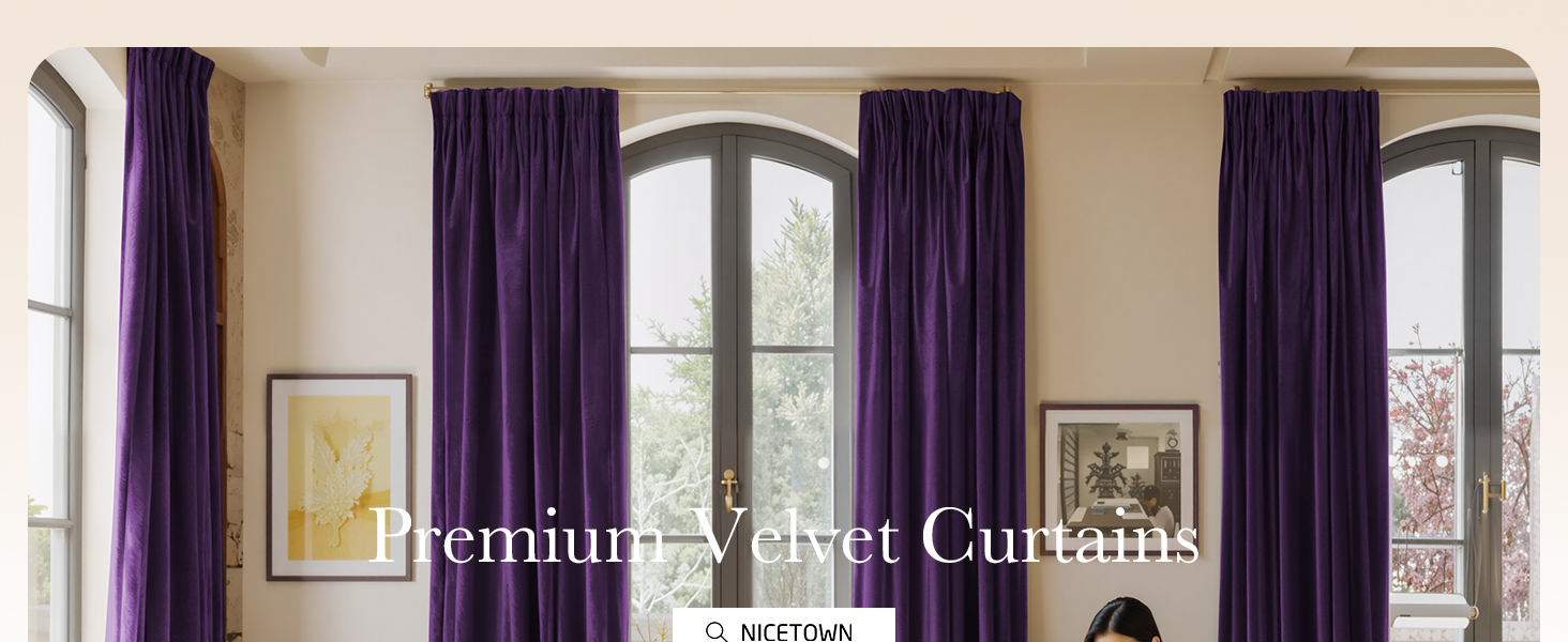 purple velvet curtains