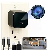 ALPHA TECH Indoor Camera with 160° Wide Angle, Plug in Offline Camera, No WiFi or App, Local SD S...
