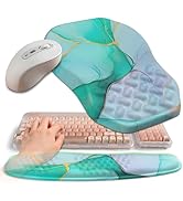 Gleamtide 2-in-1 Ergonomic Set, Wave Keyboard Wrist Rest and Massage Slope Mouse Pad Wrist Suppor...