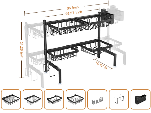 over sink dish drying rack