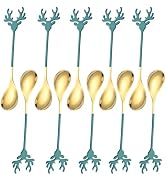 BTFLKNS Christmas Coffee Spoons,18/8 Stainless Steel Coffee Spoon for Coffee Dessert Cake Tea Sou...
