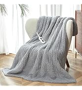 SNUGSUN Heated Throw Blanket Double Sided Sherpa, Soft Heating Electric Blanket for Bed, Automati...