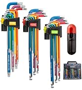 HAUTMEC 27PCS Long Allen Wrenches Sets with Ball End, SAE Metric Torx Allen Key Set with T-Handle...