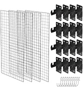 NACETURE Grid Wall Panels- 4 Pcs 2x4 ft Black Grid Wall Panel Display with 16 Gridwall Hooks & 10...