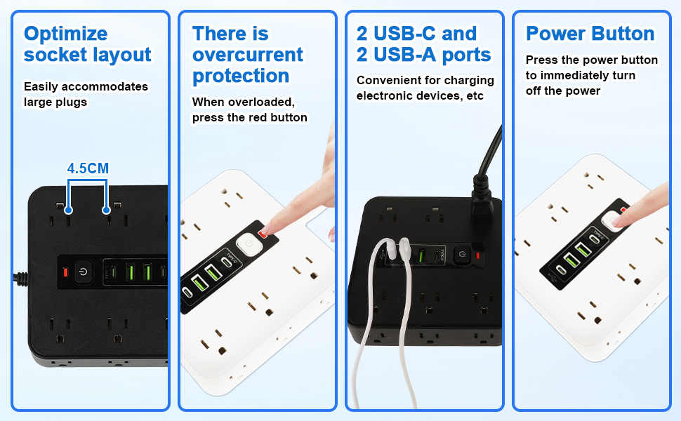 16-in-1 Power Strip Surge Protector