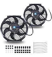 FGJQEFG 10 Inch Universal Slim Fan Push Pull Electric Radiator 12V 80W High Performance Cooling F...