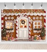 Mocsicka Gingerbread Christmas Backdrop Christmas Candy Cane Party Background Decorations Gingerb...