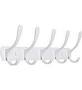 SKOLOO Modern Coat Rack Wall Mount with 5 Hooks, Metal Wall Coat Rack for Hanging Coat Jacket Bac...
