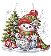 Bowetile Christmas Wreath Hanging Diamond Art Painting Kits for Adults, 5D Special Shape Diamond ...