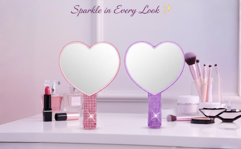 rhinestone hand mirror bling mirror bling hand mirror heart shaped hand mirror