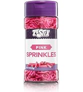 Pink Sprinkles 3 oz Bottle | Jimmies Sprinkles for Cake Decorating | Perfect Dessert Topping for ...