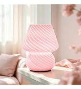ULAROOM Battery Operated Mushroom Lamp - Vintage Small Table Lamp With Timer, Cordless Bedside Ni...