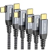 LDLrui USB C Monitor Cable, 4K 60HZ Display, Right Angle 1FT, 3Pack, 20Gbps Data Transfer, 100W C...