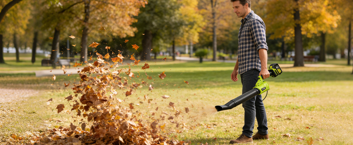 battery power blower leaf