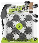 GorillaFelt Chair Leg Floor Protectors/Felt Glides (Set of 16) Tap-On Felt Furniture Pads Guarant...