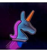 BITILLUM Unicorn Infinity Light, 3D LED Infinity Mirror Night Light with USB Power for Bedroom, G...