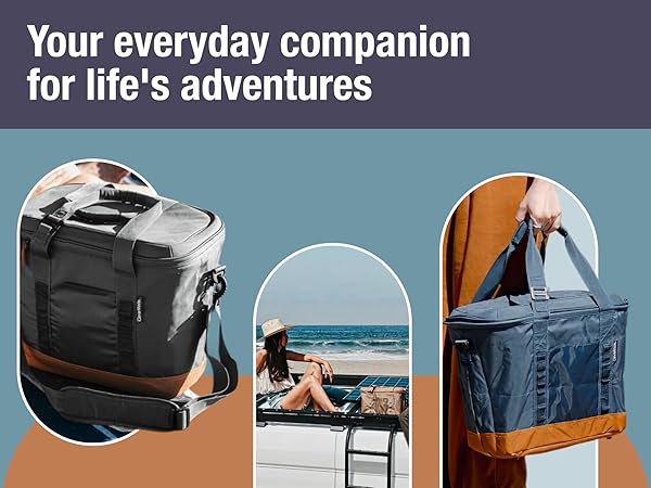 lifestyle images showing coolers in different colors