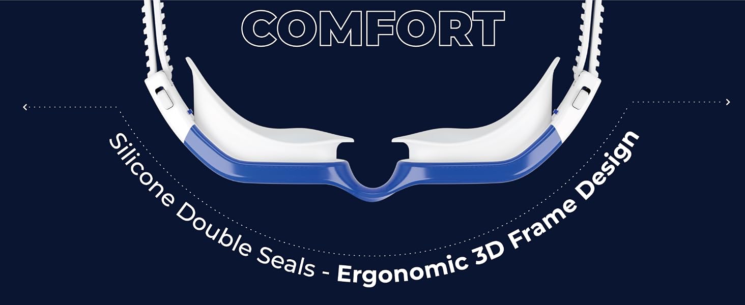 AQTIVAQUA Swimming Goggles with Wide Lens and Leak-Proof Design