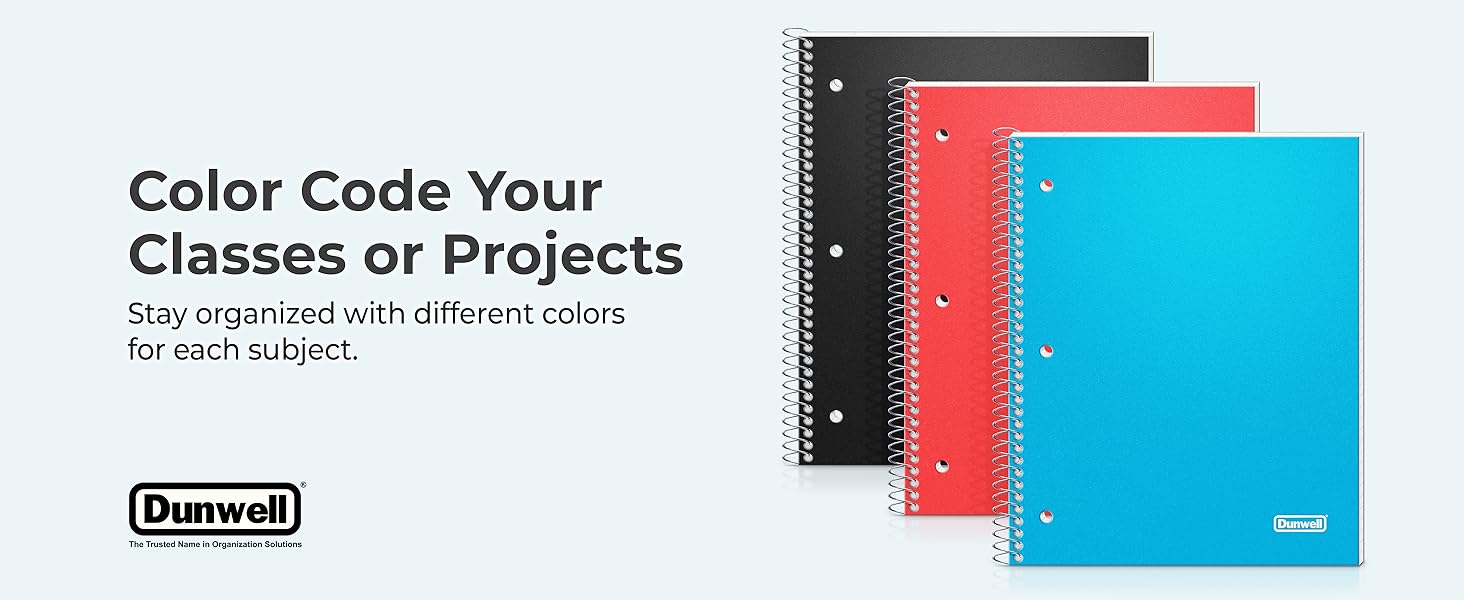 spiral notebook college rule plastic cover hardcover hard back poly covered thick tear proof durable