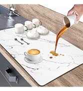 Dish Drying Mat, 12"x19" Dish Draining Mat with Non-slip Rubber Backed, Absorbent Heat Resistant ...