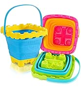 Shindel 2.7L Collapsible Sand Bucket, 3PCS Foldable Silicone Buckets, Camping Gear Water and Food...
