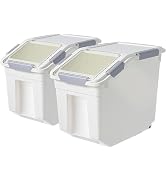 30Lbs 2 Pack Food Storage Container with Scoop, Airtight Rice Storage Bins Flour Containers Pet F...