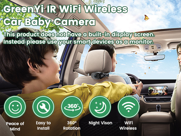 GreenYi WIFI Wireless IR Baby Camera with Adjustable Camera Body